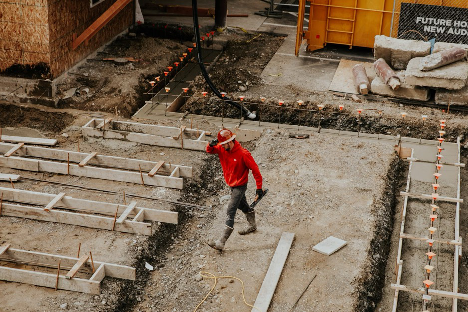 A contractor working at a construction site